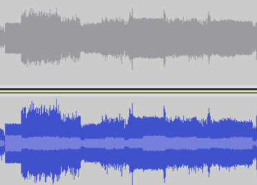 audio track showing the effects of compression